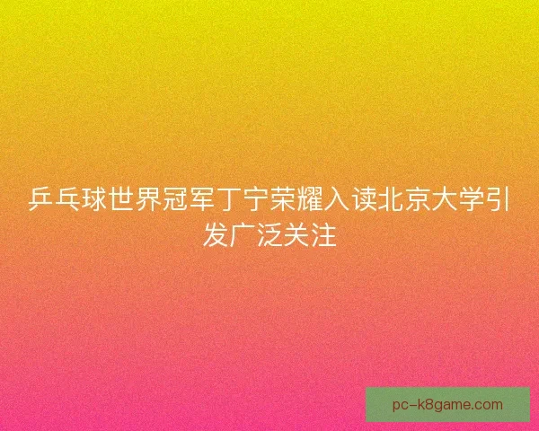 乒乓球世界冠军丁宁荣耀入读北京大学引发广泛关注